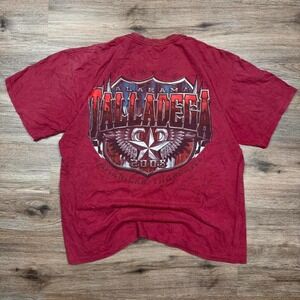 super sick faded red 2008 alabama talladega nights nascar racing tee